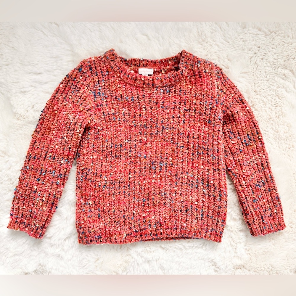 3T Lucky Penny Salmon Pink Crewneck Pullover Sweater